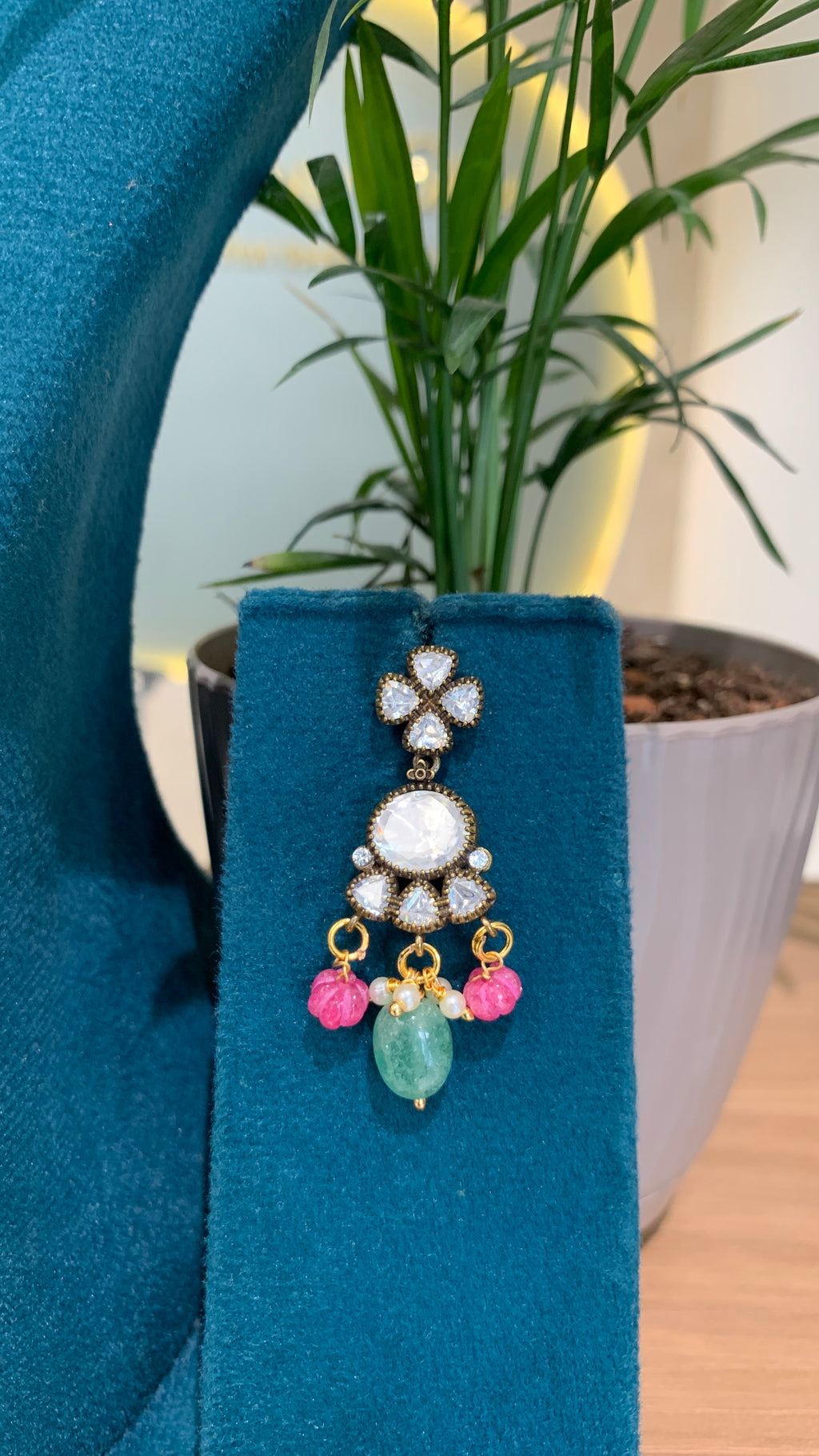 pink and Green bead victorian set